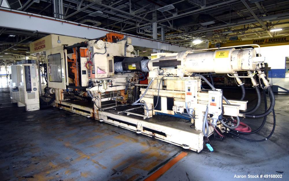 Used Cincinnati Milacron Horizontal Injection Molder, 700 Ton, Model 700-70 H/P. Clamp force approximate 700 tons, approximate maximum daylight 70", approximate platen size 54.5" x 54.5", approximate...