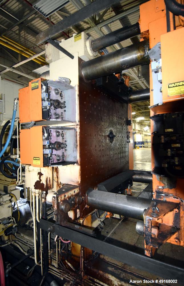 Used Cincinnati Milacron Horizontal Injection Molder, 700 Ton, Model 700-70 H/P. Clamp force approximate 700 tons, approximate maximum daylight 70", approximate platen size 54.5" x 54.5", approximate...