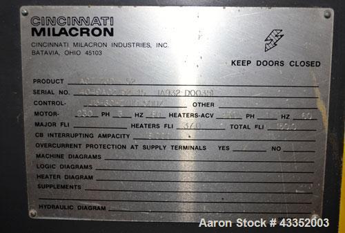 Used Cincinnati Milacron Horizontal Injection Molder, 75 Tons, Model ACT75D-52