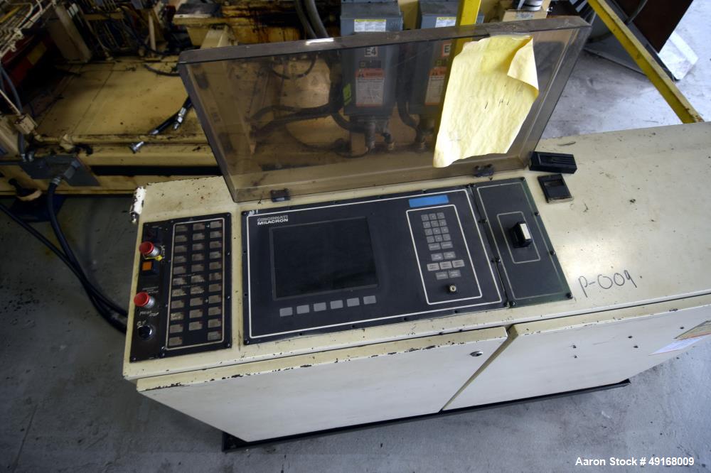 Used Cincinnati Milacron Horizontal Injection Molder, 375 Ton, Model H375-32 E/P-E/D. Clamp force approximate 375 tons, approximate maximum daylight 39.50", approximate platen size 47” x 47”, approxi...