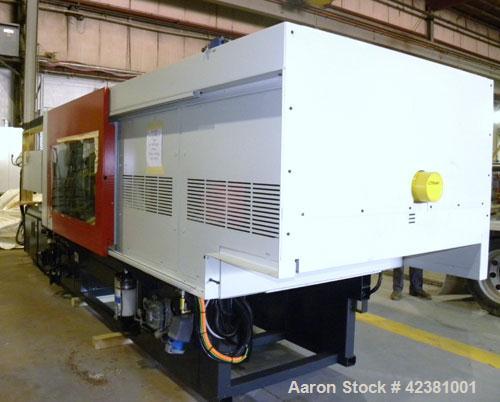 Used Milacron Powerline Multi-Component Two Platen Injection Molder, 330 Ton, Model NT330-8-7.6. Clamp force 330 ton, clamp stroke 600mm, maximum daylight 1525mm. Mold height maximum 670mm to 925mm, ...