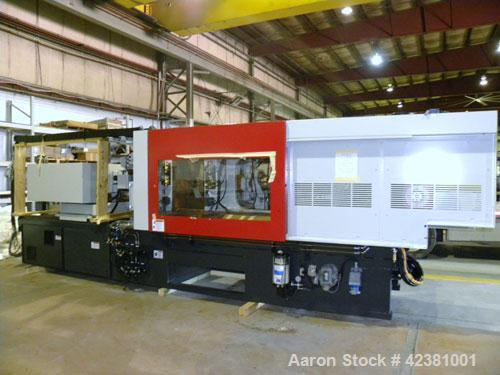 Used Milacron Powerline Multi-Component Two Platen Injection Molder, 330 Ton, Model NT330-8-7.6. Clamp force 330 ton, clamp stroke 600mm, maximum daylight 1525mm. Mold height maximum 670mm to 925mm, ...