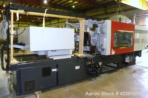 Used Milacron Powerline Multi-Component Two Platen Injection Molder, 330 Ton, Model NT330-8-7.6. Clamp force 330 ton, clamp stroke 600mm, maximum daylight 1525mm. Mold height maximum 670mm to 925mm, ...
