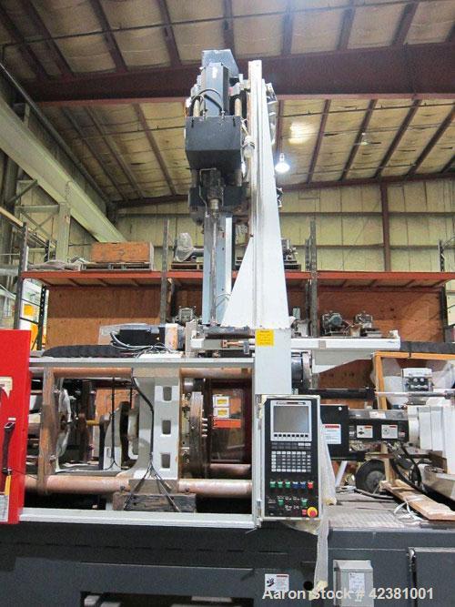 Used Milacron Powerline Multi-Component Two Platen Injection Molder, 330 Ton, Model NT330-8-7.6. Clamp force 330 ton, clamp stroke 600mm, maximum daylight 1525mm. Mold height maximum 670mm to 925mm, ...