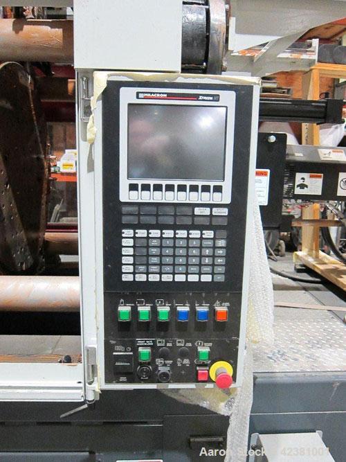 Used Milacron Powerline Multi-Component Two Platen Injection Molder, 330 Ton, Model NT330-8-7.6. Clamp force 330 ton, clamp stroke 600mm, maximum daylight 1525mm. Mold height maximum 670mm to 925mm, ...