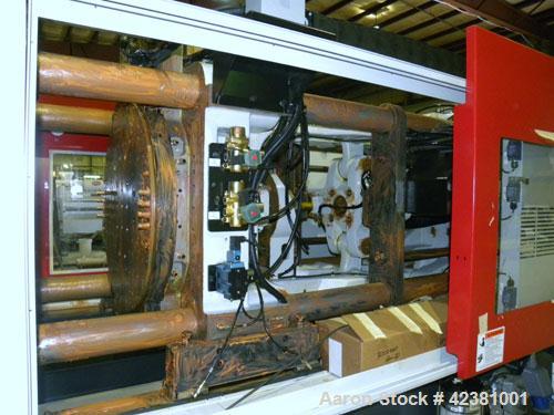 Used Milacron Powerline Multi-Component Two Platen Injection Molder, 330 Ton, Model NT330-8-7.6. Clamp force 330 ton, clamp stroke 600mm, maximum daylight 1525mm. Mold height maximum 670mm to 925mm, ...