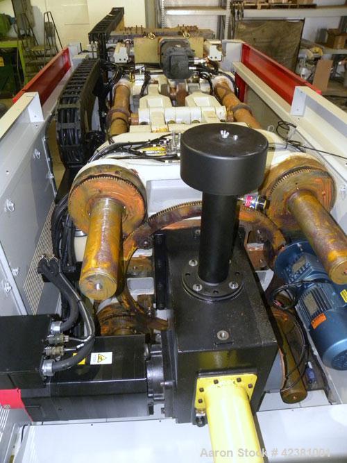 Used Milacron Powerline Multi-Component Two Platen Injection Molder, 330 Ton, Model NT330-8-7.6. Clamp force 330 ton, clamp stroke 600mm, maximum daylight 1525mm. Mold height maximum 670mm to 925mm, ...