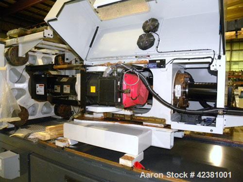 Used Milacron Powerline Multi-Component Two Platen Injection Molder, 330 Ton, Model NT330-8-7.6. Clamp force 330 ton, clamp stroke 600mm, maximum daylight 1525mm. Mold height maximum 670mm to 925mm, ...