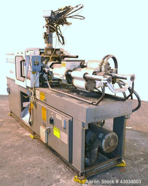 Used Cincinnati Milacron Vista V Series Toggle Injection Mold Machine, 55 Ton, Model VST-55-4.447. Clamp force 55 ton, clamp stroke 11.02", maximum daylight 24.8". Mold height maximum/minimum 13.78"/...