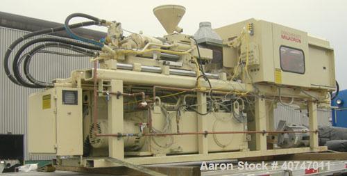 Used Cincinnati Milacron Vista Toggle Horizontal Injection Molder, 85 Ton, Model VST85-5CE. Clamp force 85 ton, clamp stroke 11", maximum daylight 24". Mold height maximum/minimum 13"/4.9". Platen si...