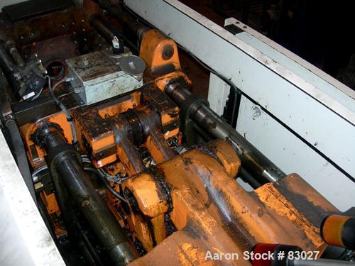 Used Cincinnati 110 Ton Toggle Injection Molding Machine, Model VT110-10. Platen size 24.8" x 22.8". Distance between 2.8" diameter tie bars 14.2" left to right x 16.1" top to bottom. Max daylight 27...