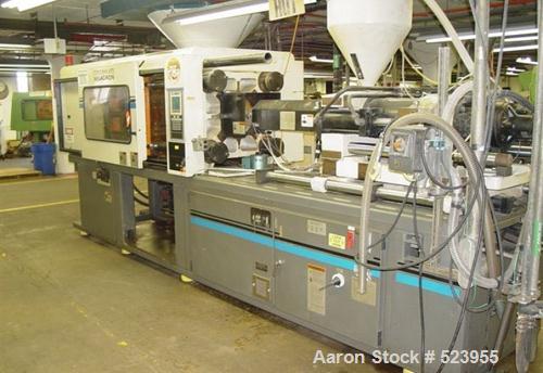 USED: Cincinnati Milacron 220 ton, model VT220-20, injection moldingmachine, 20 oz. Manufactured 1998. Tie bar spacing 21.2" x 19.2".Platen size 30.9" x 33.1". May daylight 38.7". Ejector stroke 3.9"...
