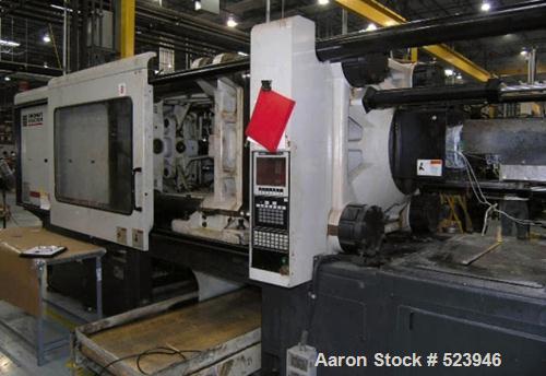 USED: Cincinnati Milacron 550 ton, model VT550, injection moldingmachine, 76 oz. Manufactured 1999. Platen size 49.02" x 49.21".Distance between tie bars 34.25" x 34.25". Max stroke 9.84". Maxdayligh...