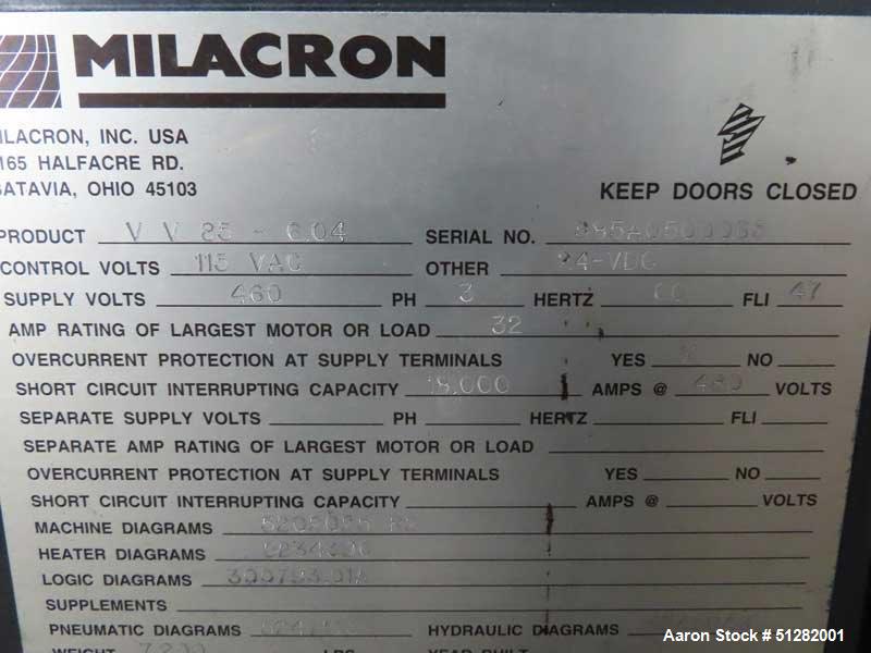 Used Ferromatik Milacron Model Vista V85 Injection Molding Machine.