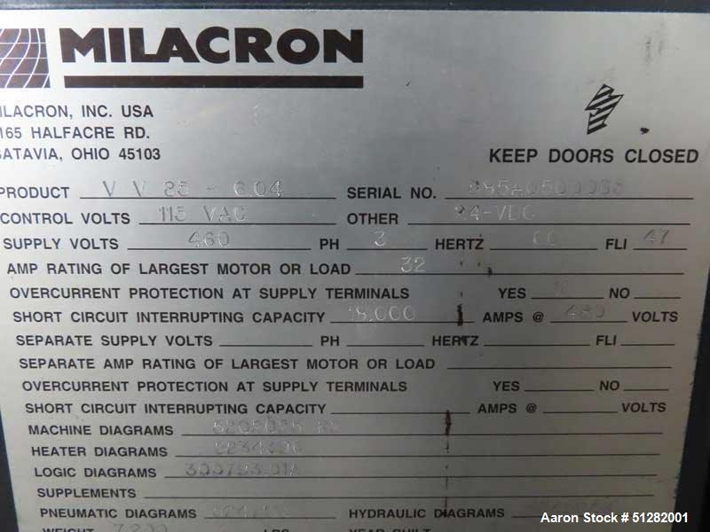 Used- Ferromatik Milacron Model Vista V85 Injection Molding Machine.