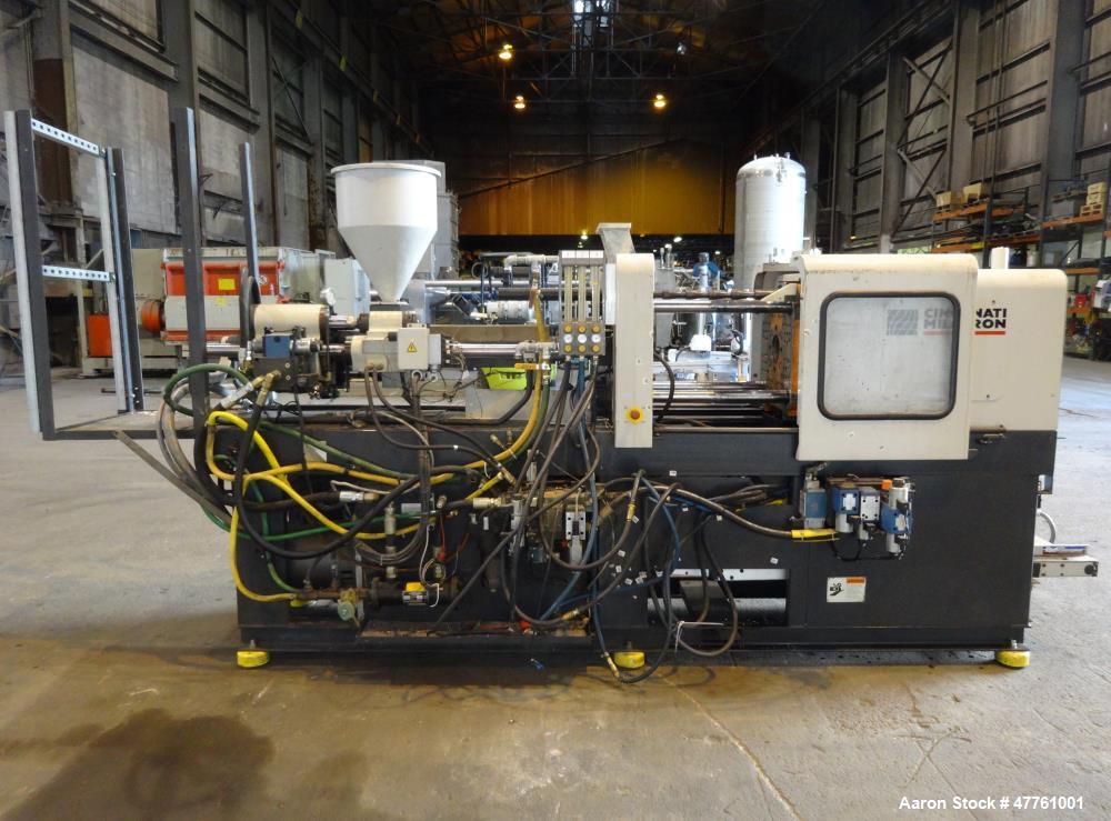 Used Cincinnati Milacron Vista 55 Ton Injection Molding Machine, Model VSX55, 4.44 OZ, 1998 Vintage.