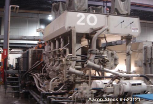 USED: HPM 2200 ton injection molding machine, model H2200WP600.Overall platen 100" x 80", tie bar clearance 72" x 52", shot capacity600 oz, max/min daylight 90"/25" with spacers. Command 4500 control...