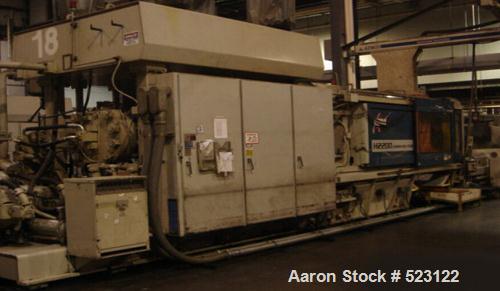 USED: HPM 2200 ton injection molding machine, model H2200WP600. Overall platen 100" x 80", tie bar clearance 72" x 52", shot capacity 600 oz, max/min daylight 90"/25" with spacers. Command 4500 contr...