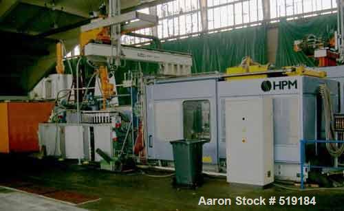 USED: HPM 13000/11400 1300T Next Wave injection molding machine withinterface robot. All manufactured 2001. Clamping force 13000 kN(1300 metric ton). Mold size 1800 x 1800mm. Product size 1260 x 1260...