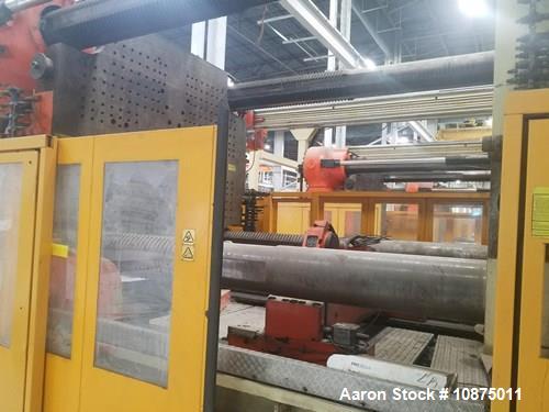 Used Husky Injection Molding Machine, Model Mdl#: QD2350 MMC RS235/235, MFG 2003. 2500 ton capacity, 1613 oz shot capacity. 120.00" x 120.00" platen size, 78.74" x 62.99" distance between bars. Mold ...