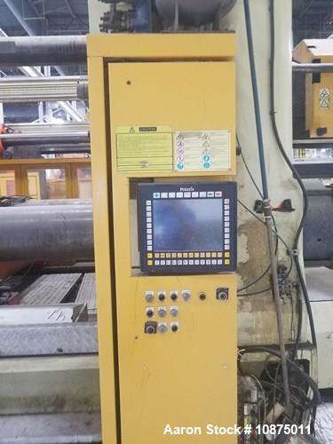 Used Husky Injection Molding Machine, Model Mdl#: QD2350 MMC RS235/235, MFG 2003. 2500 ton capacity, 1613 oz shot capacity. 120.00" x 120.00" platen size, 78.74" x 62.99" distance between bars. Mold ...