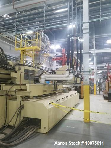 Used Husky Injection Molding Machine, Model Mdl#: QD2350 MMC RS235/235, MFG 2003. 2500 ton capacity, 1613 oz shot capacity. 120.00" x 120.00" platen size, 78.74" x 62.99" distance between bars. Mold ...