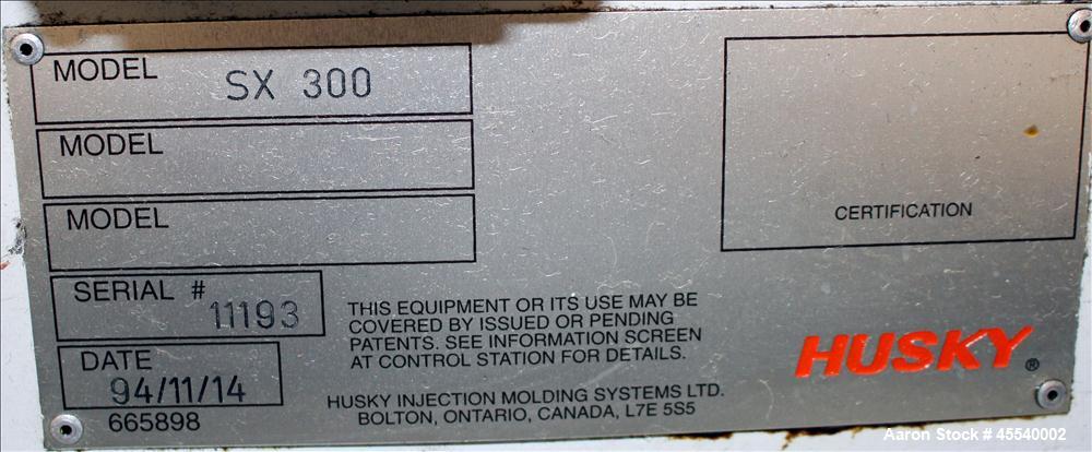 Used Husky Horizontal Injection Mold Machine, Model SX300.