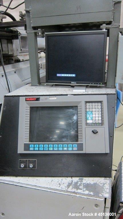 Used Husky 225 Ton Horizontal Injection Mold Machine, Model SX225 R/S 50/50, Serial #11188, Year 1994. Distance Between Tie Bars: 620mm x 620mm. Clamp Stroke  Maximum: 475mm. Mold Shut height: 200 to...