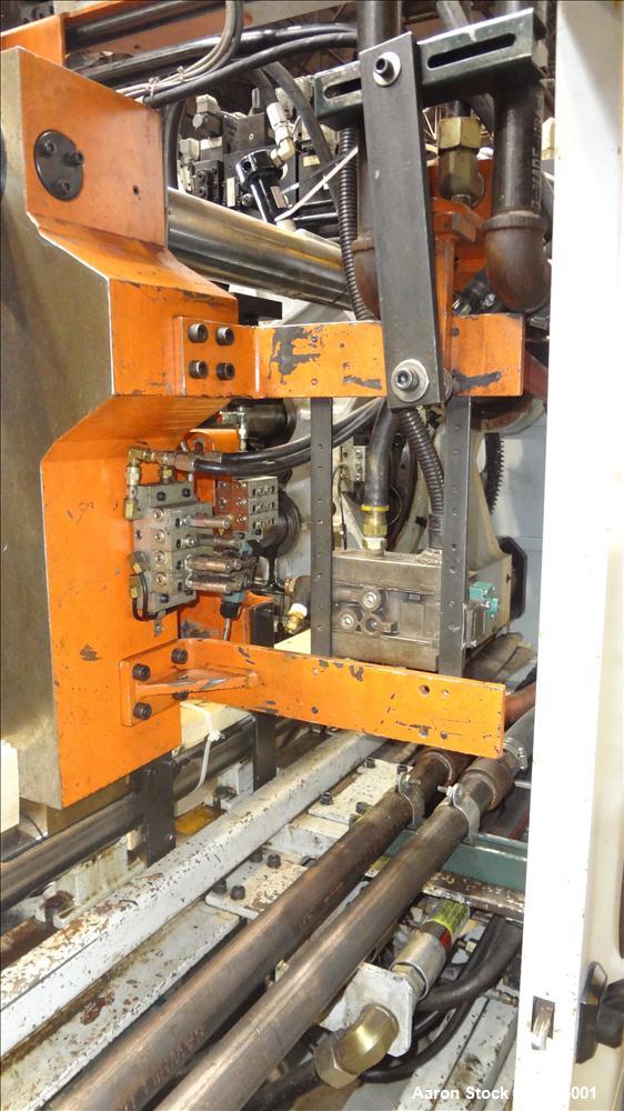 Used Husky 225 Ton Horizontal Injection Mold Machine, Model SX225 R/S 50/50, Serial #11188, Year 1994. Distance Between Tie Bars: 620mm x 620mm. Clamp Stroke  Maximum: 475mm. Mold Shut height: 200 to...