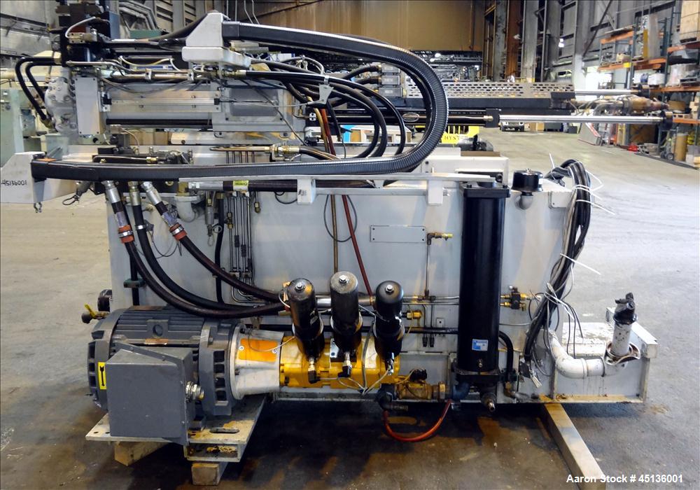 Used Husky 225 Ton Horizontal Injection Mold Machine, Model SX225 R/S 50/50, Serial #11188, Year 1994. Distance Between Tie Bars: 620mm x 620mm. Clamp Stroke  Maximum: 475mm. Mold Shut height: 200 to...