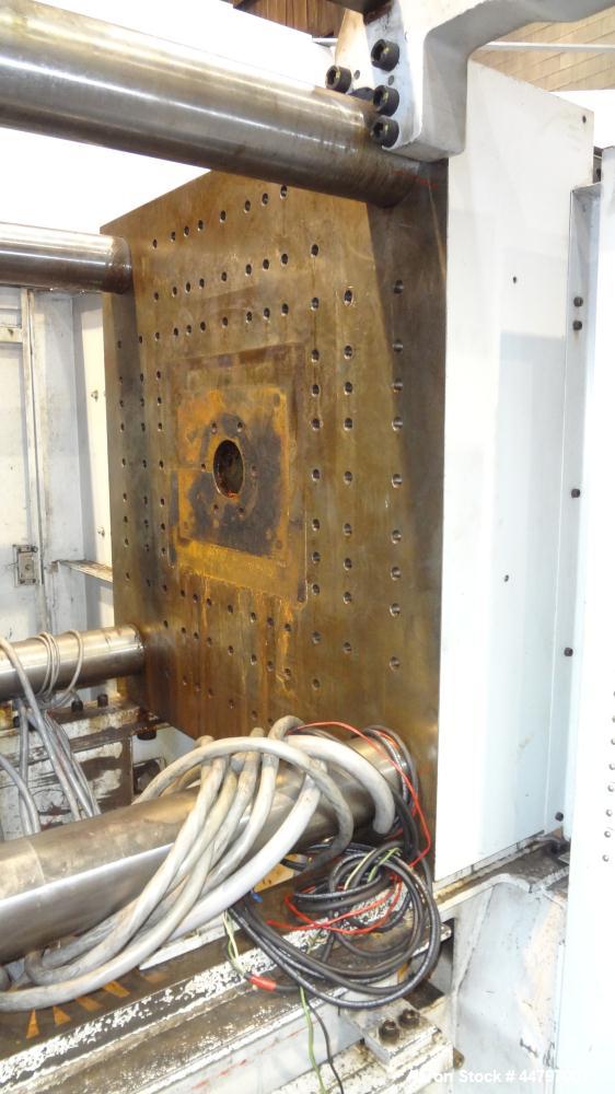 Used Husky Horizontal Injection Mold Machine, 300 Tons, Model SX300 RS60/50. Platen Size: 40.79" x 40.79". Distance Between 4.5" Tie Bars: 28.35" x 28.35". Clamp Stroke: 25.59". Shut Height Minimum/M...