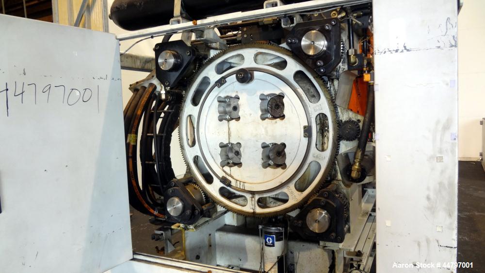 Used Husky Horizontal Injection Mold Machine, 300 Tons, Model SX300 RS60/50. Platen Size: 40.79" x 40.79". Distance Between 4.5" Tie Bars: 28.35" x 28.35". Clamp Stroke: 25.59". Shut Height Minimum/M...