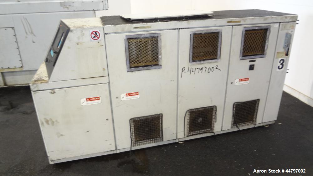 Used Husky Horizontal Injection Mold Machine, 300 Tons, Model SX300 RS60/50. Platen Size: 40.79" x 40.79". Distance Between 4.5" Tie Bars: 28.35" x 28.35". Clamp Stroke: 25.59". Shut Height Minimum/M...