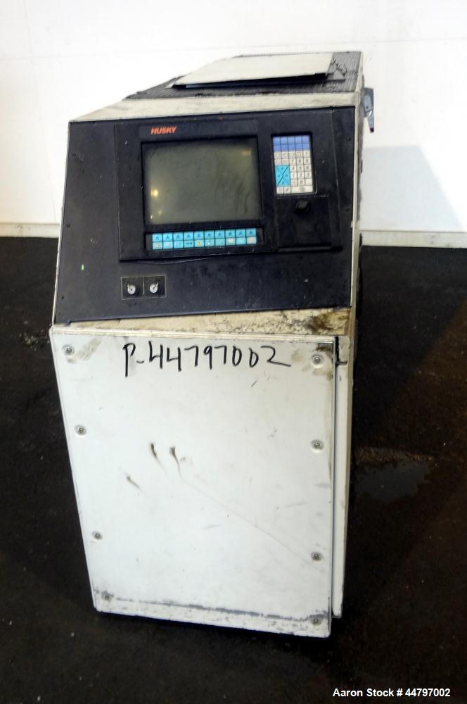 Used Husky Horizontal Injection Mold Machine, 300 Tons, Model SX300 RS60/50. Platen Size: 40.79" x 40.79". Distance Between 4.5" Tie Bars: 28.35" x 28.35". Clamp Stroke: 25.59". Shut Height Minimum/M...