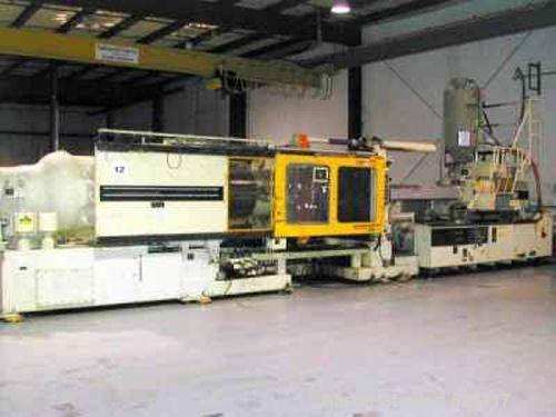 USED: Mitsubishi injection molding machine, 720 ton, model 720MGW-160. New 1991. Platen size 60.00" x 60.00". Distance between tie bars 42.00" x 42.00". Maximum daylight 79.90". Minimum mold thicknes...