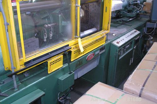 USED: Nissei horizontal injection molding machine, model FS-150/355. 150 ton clamping force. Platens 26-3/4" wide x 23-1/2" tall. 3" diameter tie bars, distance between 14-1/2" wide x 18" tall. Max d...
