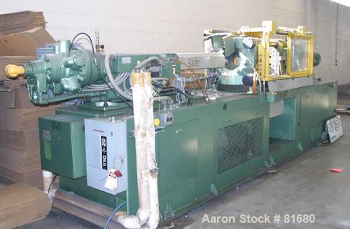 USED: Nissei horizontal injection molding machine, model FS-150/355. 150 ton clamping force. Platens 26-3/4" wide x 23-1/2" tall. 3" diameter tie bars, distance between 14-1/2" wide x 18" tall. Max d...