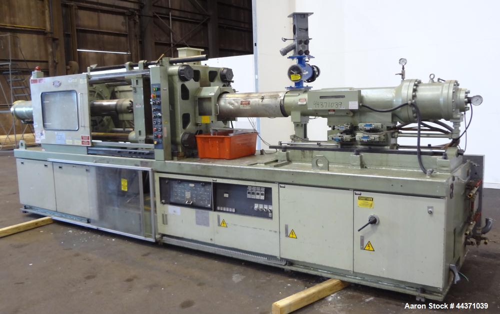 Used Nissei Hydraulic Injection Mold Machine, Approximate 286 Ton, Model FS260S71ASE. Hydraulic Clamp, Shot Size 29.8 Oz., Screw Size 71mm ("C"), Tie Bar Spacing 24" x 24", Platen Size 35-1/2" x 35-1...