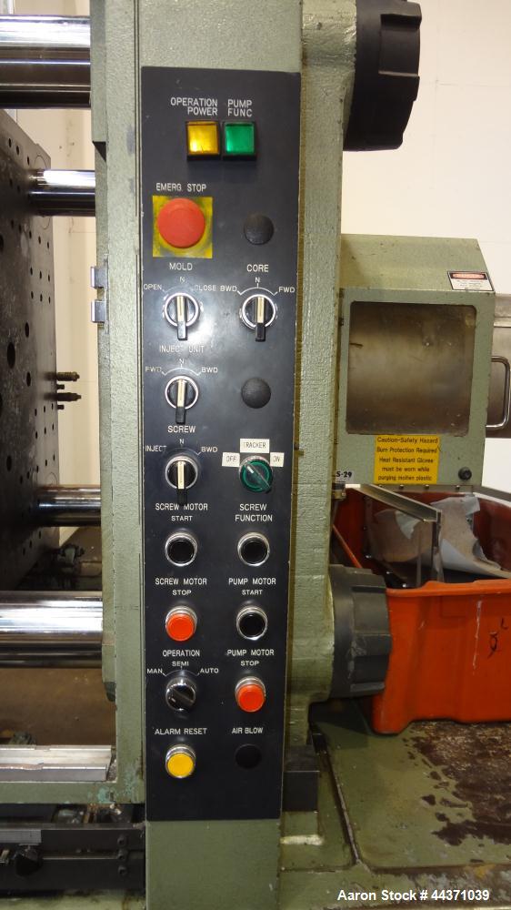 Used Nissei Hydraulic Injection Mold Machine, Approximate 286 Ton, Model FS260S71ASE. Hydraulic Clamp, Shot Size 29.8 Oz., Screw Size 71mm ("C"), Tie Bar Spacing 24" x 24", Platen Size 35-1/2" x 35-1...