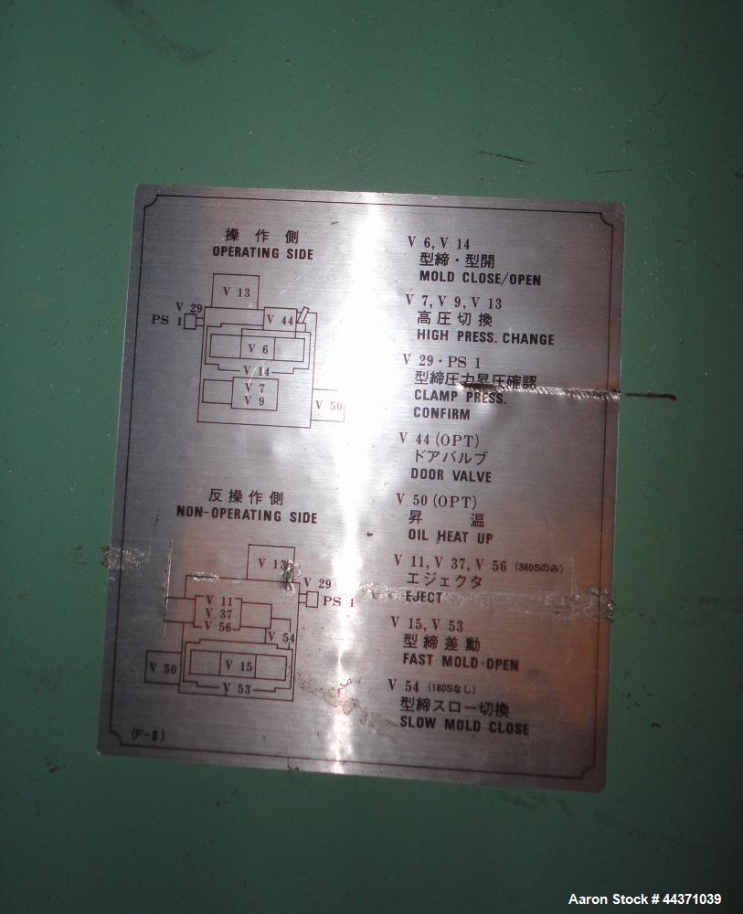 Used Nissei Hydraulic Injection Mold Machine, Approximate 286 Ton, Model FS260S71ASE. Hydraulic Clamp, Shot Size 29.8 Oz., Screw Size 71mm ("C"), Tie Bar Spacing 24" x 24", Platen Size 35-1/2" x 35-1...