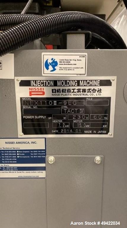 Used Nissei NEX110III-9EG 120-Ton All-Electric Injection Molding Machine – 1.5 Oz Shot