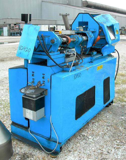 USED: Pilot Industries 16 ton hydraulic injection molding machine, model PTD-016-PCM. Approx mold size 6" x 8". (2) 2-1/2" diameter tie bars, approx 1" diameter screw. Used 7457 hours.
