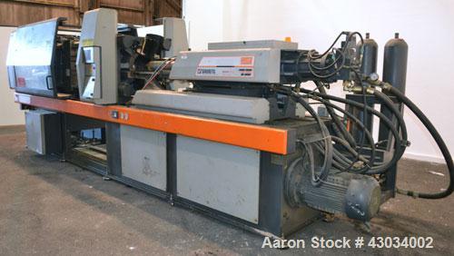 Used Sandretto Series Otto Advantage 175 Ton Toggle Horizontal Injection Mold Machine, Model 430/175. Approximate 3-3/4" diameter tie bars, 20-1/4" x 20-1/4" distance between bars, 30" x 30" platen s...
