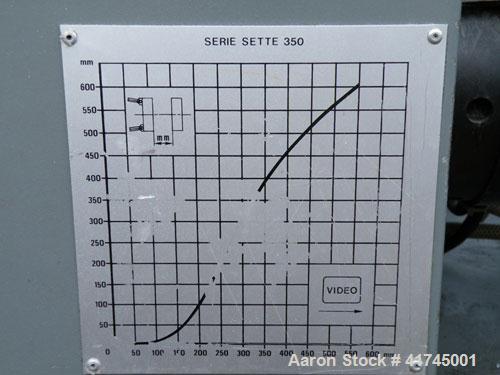 Used-Sandretto Injection Molding Machine, Series Sette 350 T Series 7. Pressure on clamp 15 tons. Complete with a control pa...