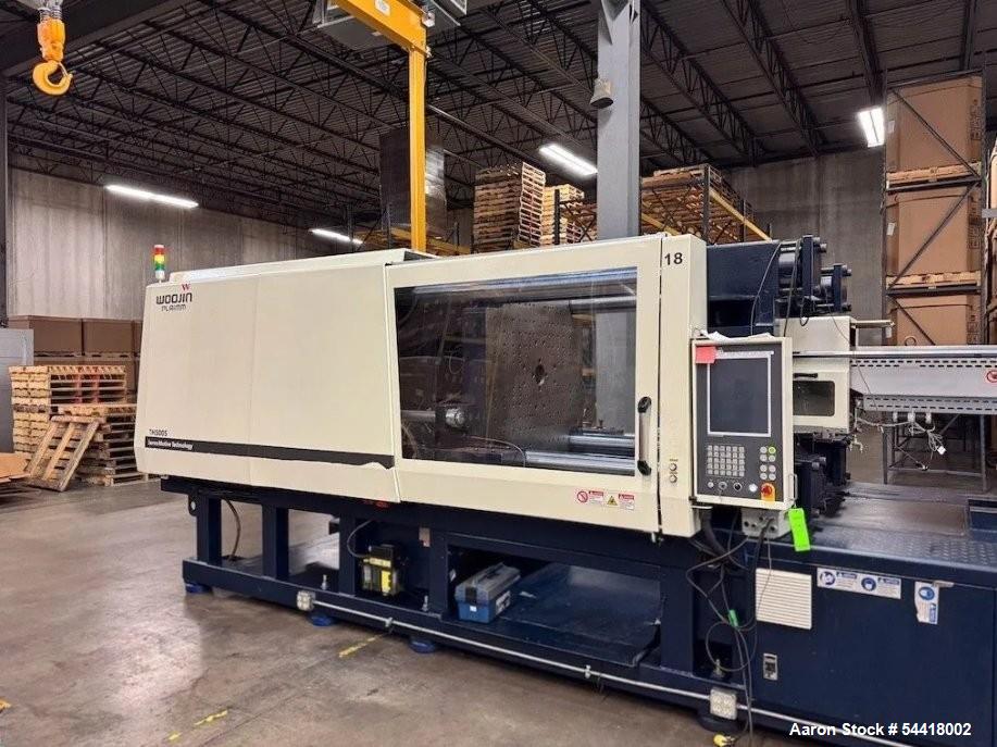 Used Woojin TH500S 496 Ton Injection Molding Machine (2017) with Keba Controls & Core Pull for Heavy-Duty Production
