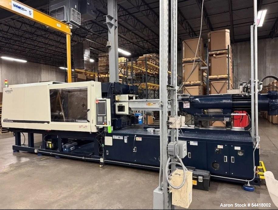 Used Woojin TH500S 496 Ton Injection Molding Machine (2017) with Keba Controls & Core Pull for Heavy-Duty Production
