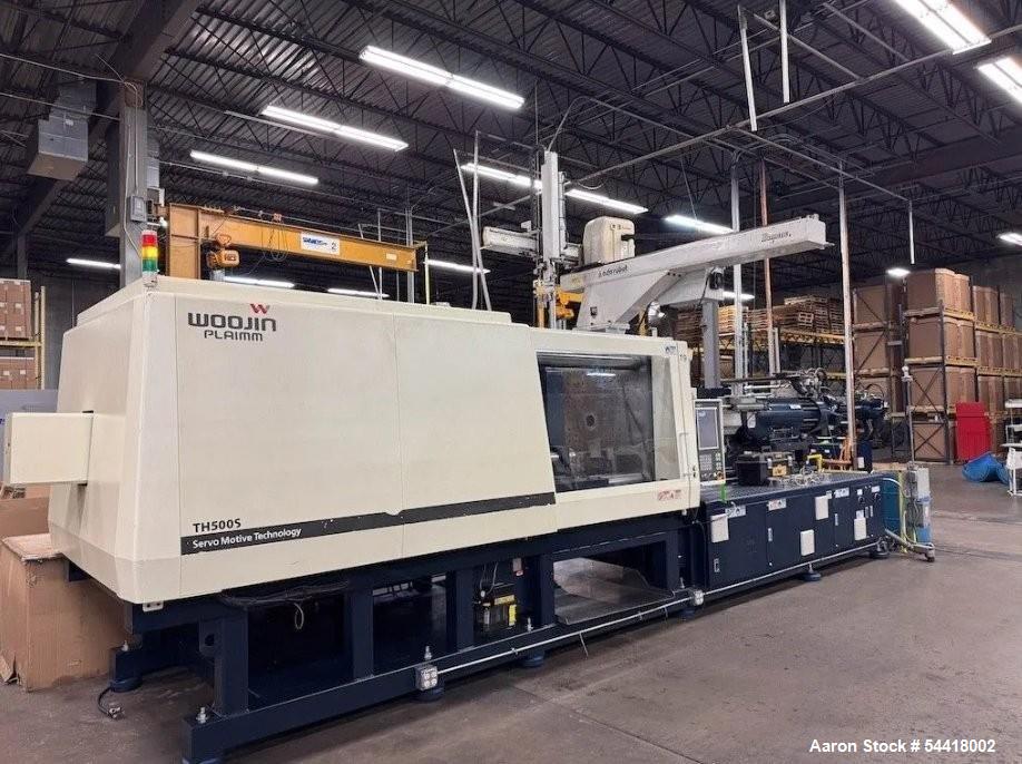 Used Woojin TH500S 496 Ton Injection Molding Machine (2017) with Keba Controls & Core Pull for Heavy-Duty Production