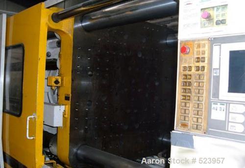 USED: Toshiba 610 ton, model ISG610V10-34B, injection molding machine,77 oz. Manufactured 1997. Tie bar spacing 38" x 38". Platen size 55.1"x 55.1". Clamp stroke 47.2". Ejector stroke 6.3". Daylight ...