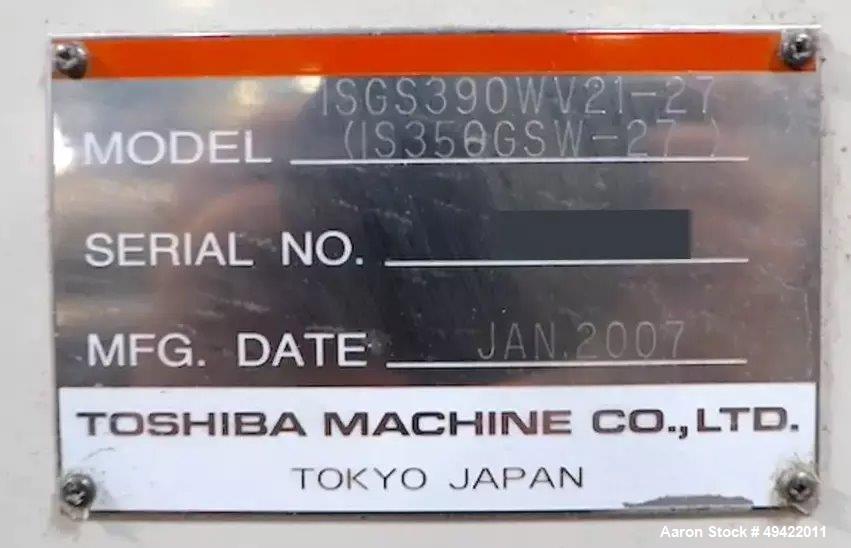 Toshiba Horizontal Injection Molding Machine, Model ISGS 390