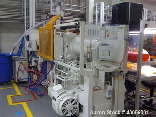 Used Toshiba Injection Molding Machine, 85 ton, model ISP85N11.  Barrel size 1.7 oz / 32 mm.  Tie bar clearance 14 1/4.  Max daylight 24.9.  Min closed 6.69.  3 phase, 60 hz, 460 volt, 50 amp. Manufa...